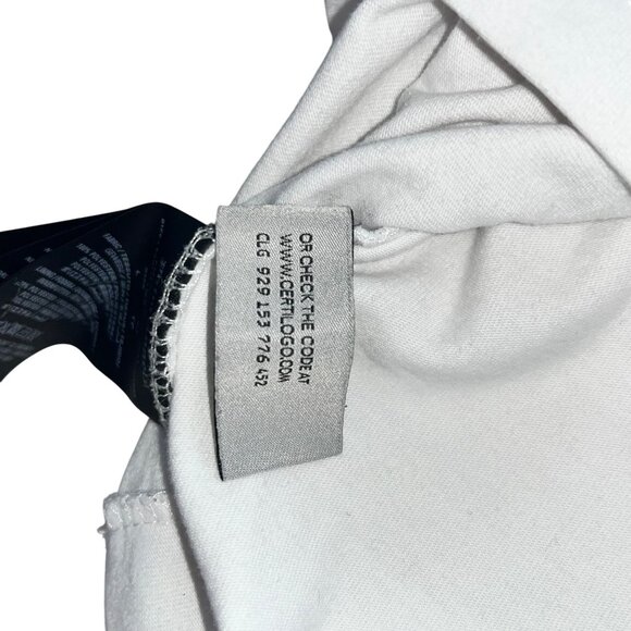 Palm Angels White T-Shirt With Blue & Black Print Short Sleeve Crew Neck Cotton - Picture 10 of 11